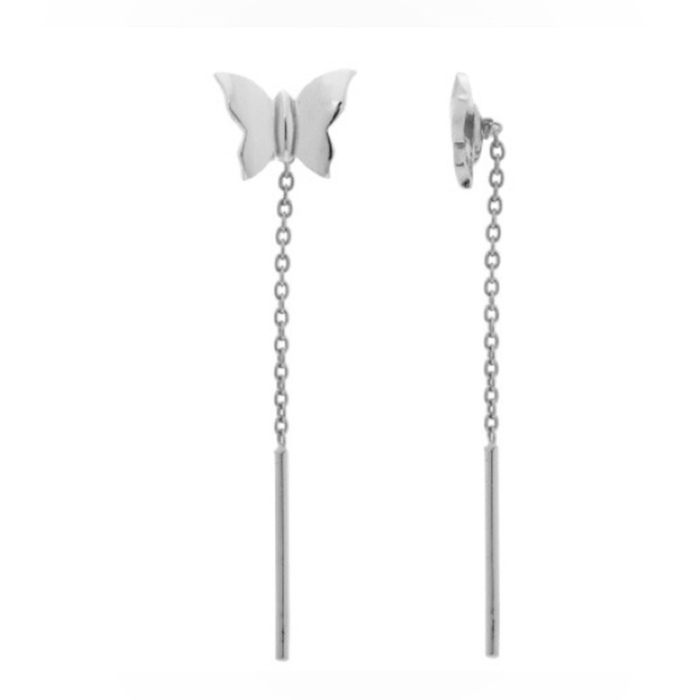 Giani Bernini Sterling Silver Butterfly Threader Earrings